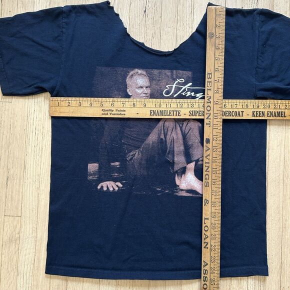 Sting Concert Tour T Shirt Women's XL Black Short Sleeve Cropped at Neck 40" - Picture 5 of 5